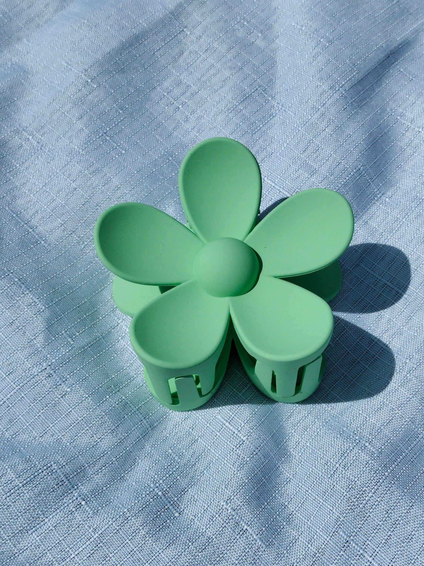 Green Flower Claw Clip