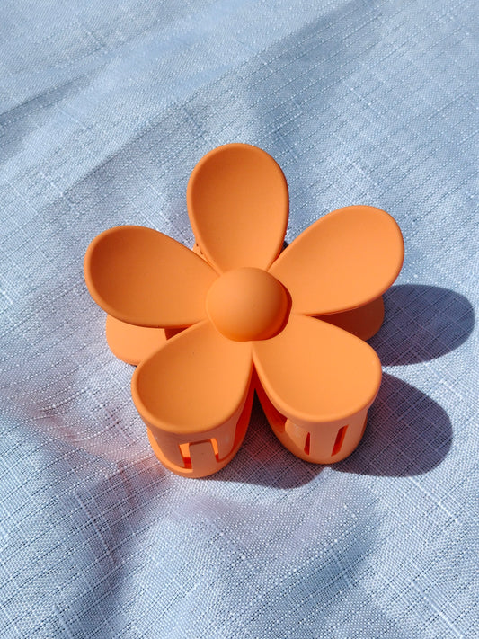 Orange Flower Claw Clip