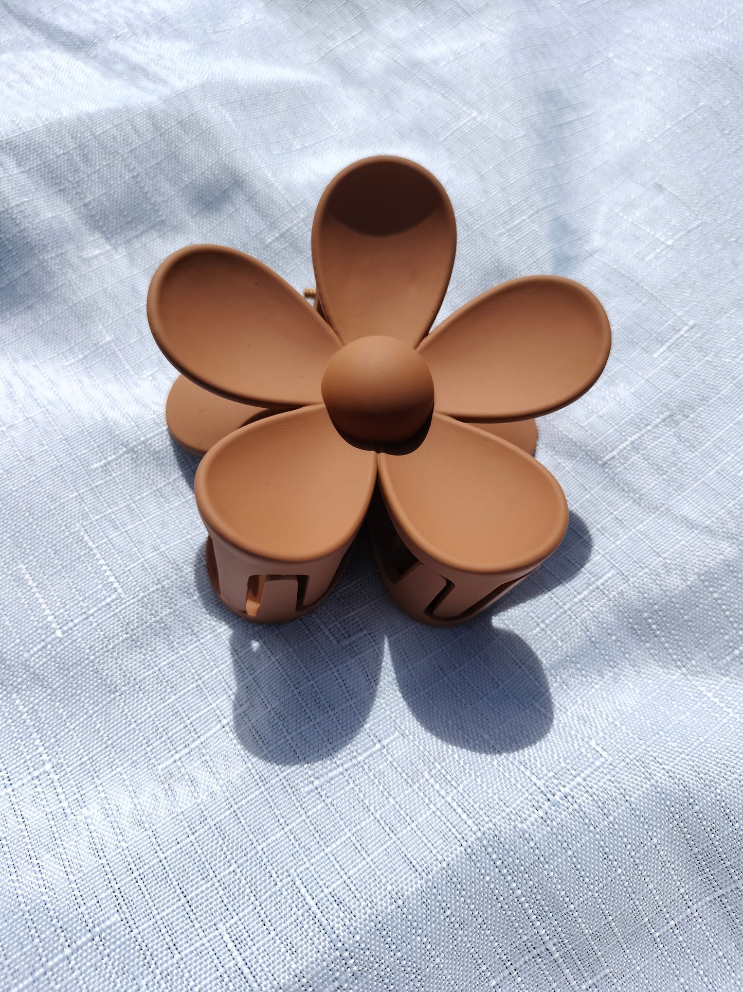 Brown Flower Claw Clip