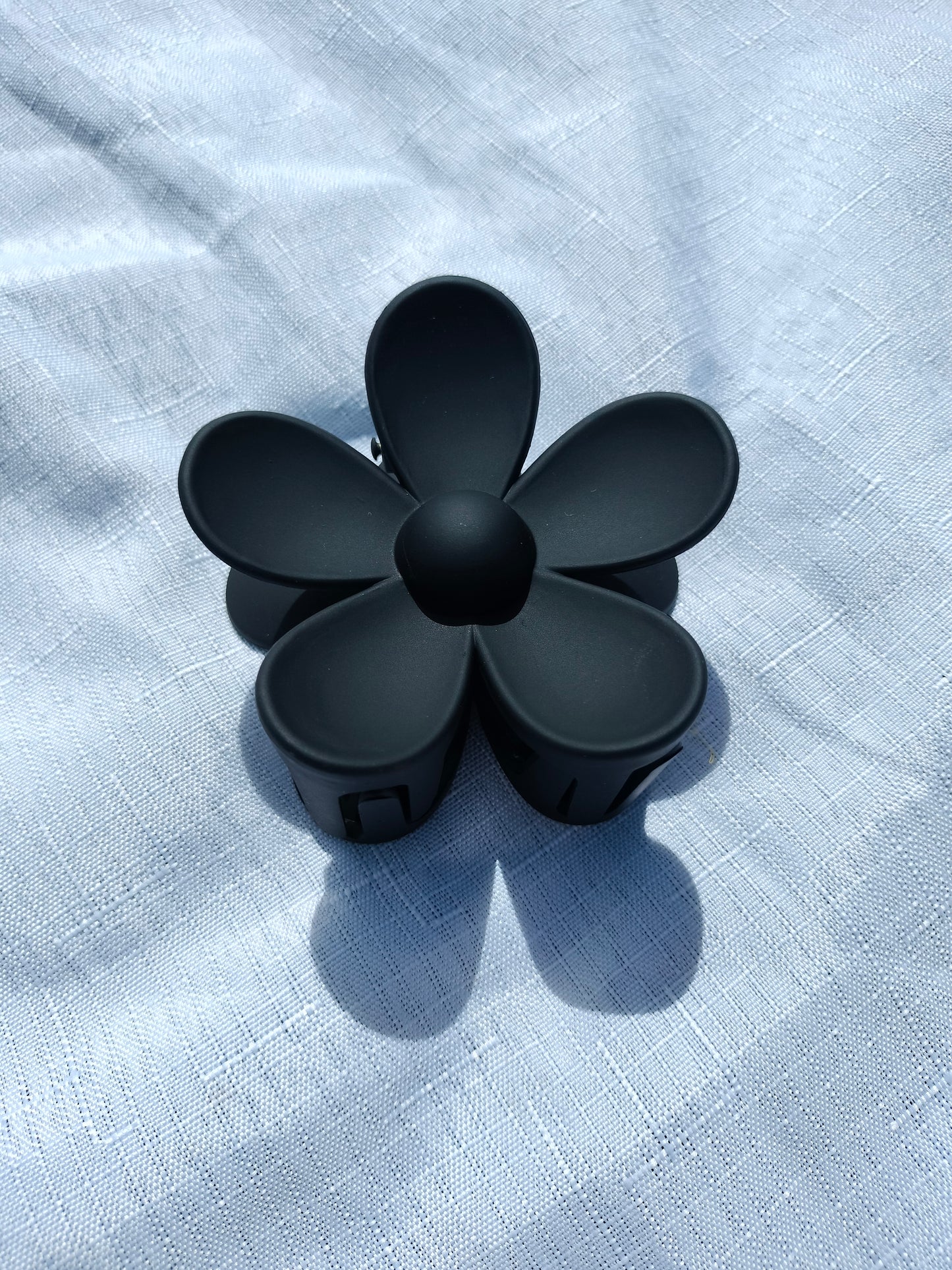 Black Flower Claw Clip